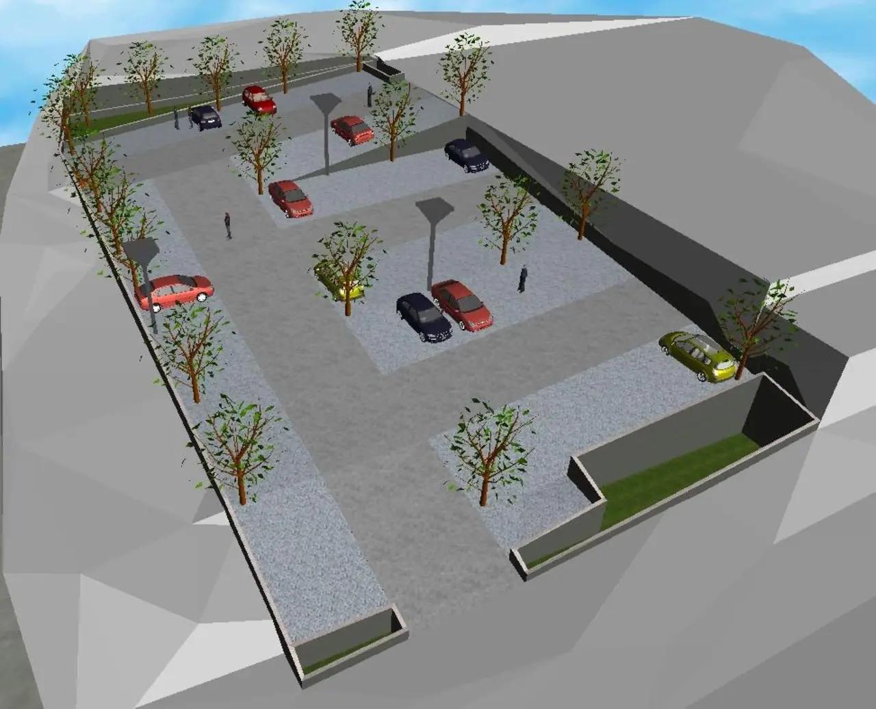 Projection 3D du parking